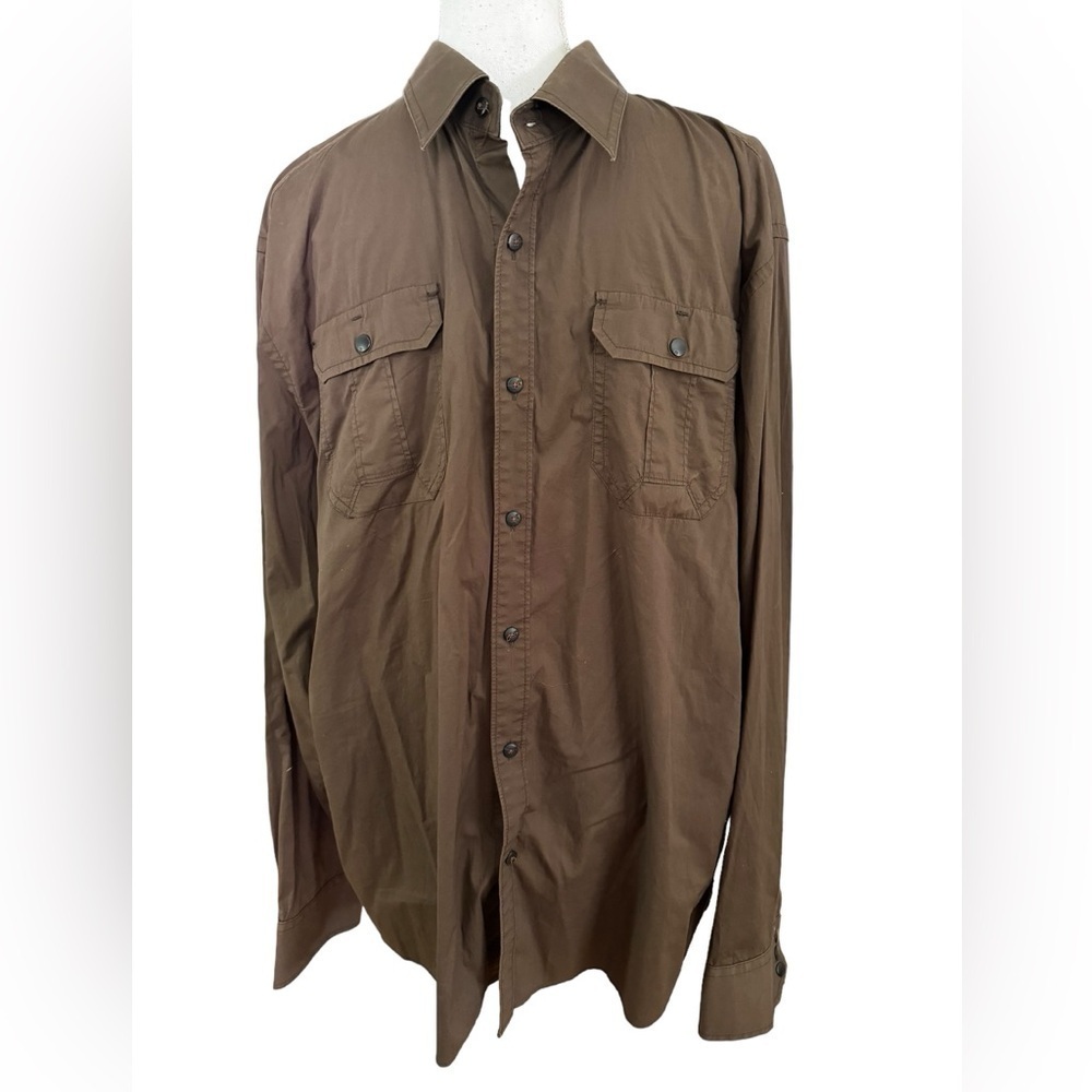 G-STAR RAW CORRECT LINE Mens CL BASE 2 POCKET BROWN ROLL-UP SLEEVES SHIRT XXXL